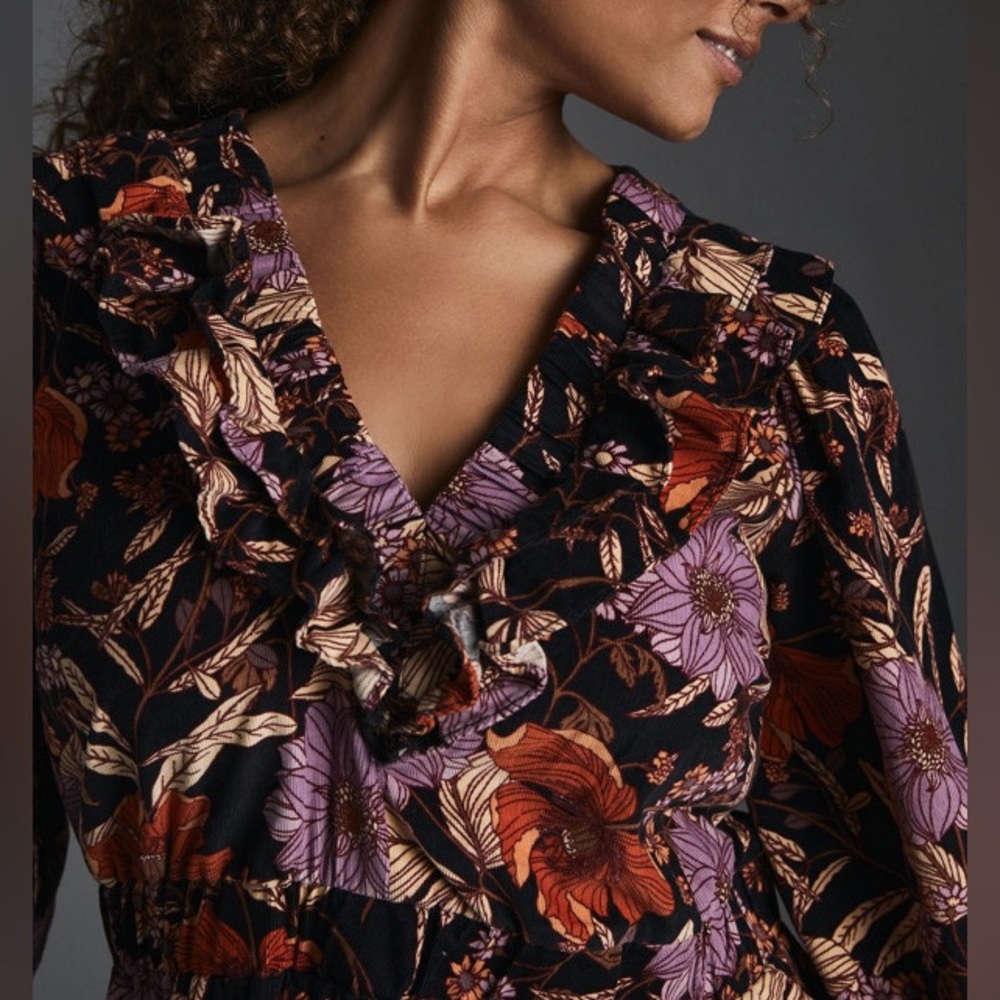 Anthropologie Pilcro Tiered Corduroy Dress - Picture 9 of 10